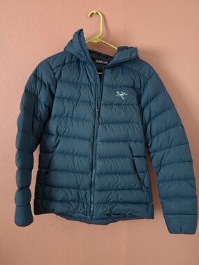 Arc'teryx Teal Thorium Hooded Down Puffer Jacket